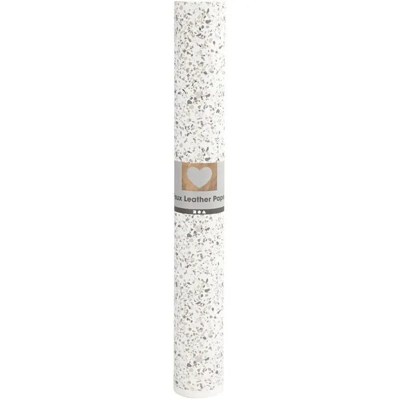 Kunstlederpapier, B 49,5 cm, Foliedetails,Bedruckt, 350 g, Weiß, 1 m/ 1 Rolle