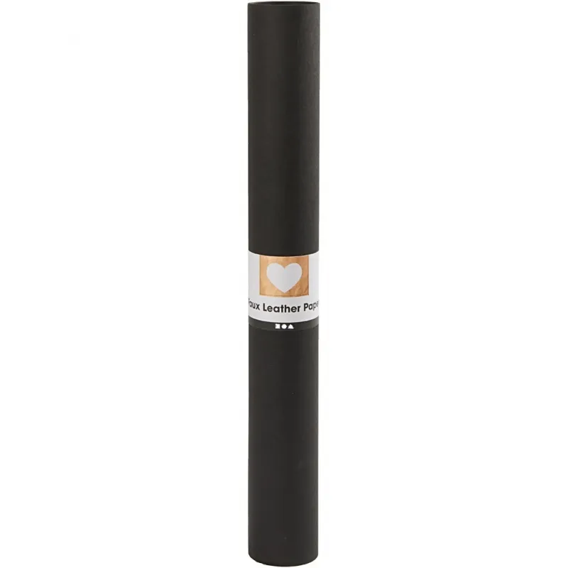 Kunstlederpapier, B 50 cm, Einfarbig, 350 g, Schwarz, 1 m/ 1 Rolle