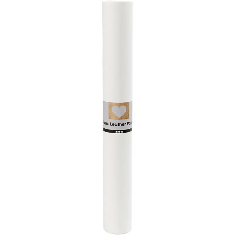 Kunstlederpapier, B 50 cm, Einfarbig, 350 g, Weiß, 1 m/ 1 Rolle