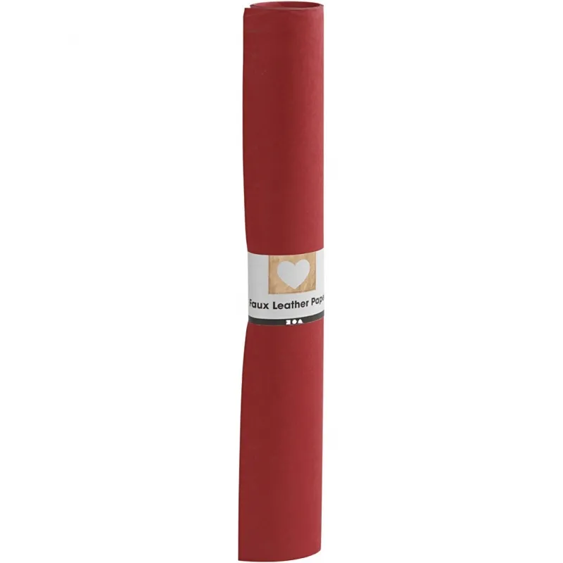 Kunstlederpapier, B 50 cm, Einfarbig, 350 g, Rot, 1 m/ 1 Rolle