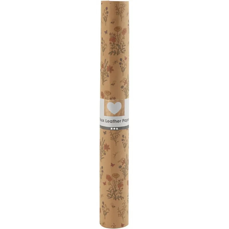 Kunstlederpapier, B 49,5 cm, Einfarbig,Bedruckt, 350 g, Hellbraun, 1 m/ 1 Rolle