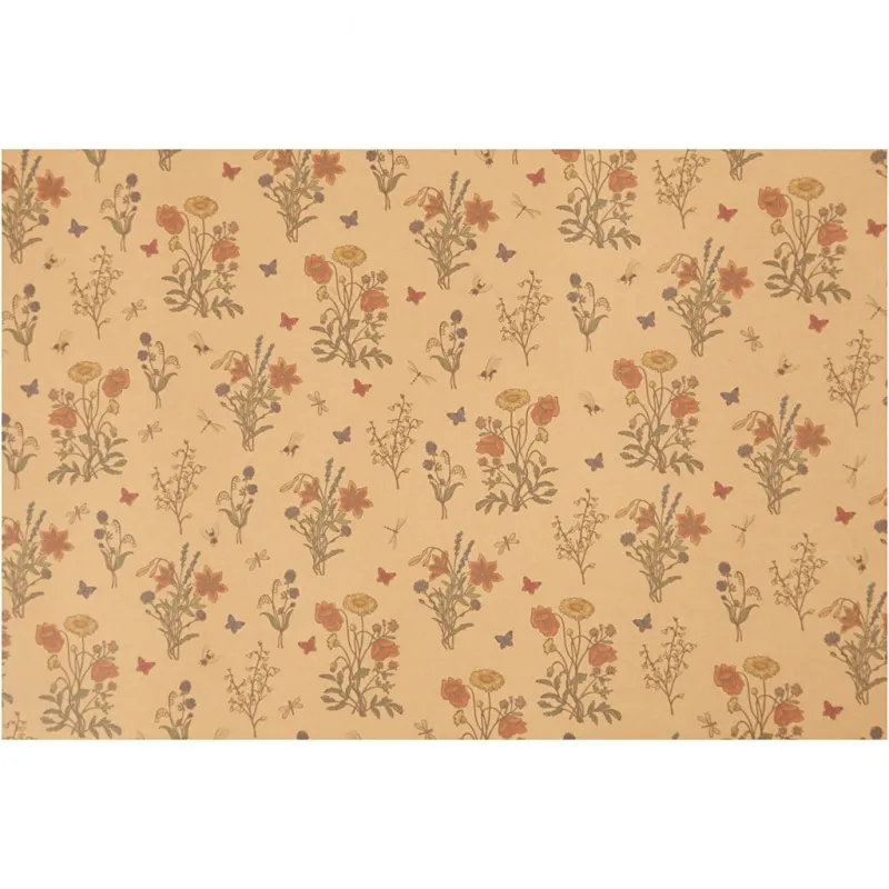 Kunstlederpapier, B 49,5 cm, Einfarbig,Bedruckt, 350 g, Hellbraun, 1 m/ 1 Rolle