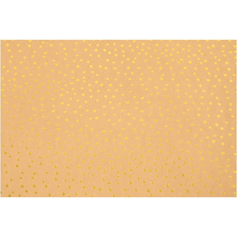 Kunstlederpapier, B 50 cm, Einfarbig,Foliedetails, 350 g, Hellbraun, Gold, 1 m/ 1 Rolle