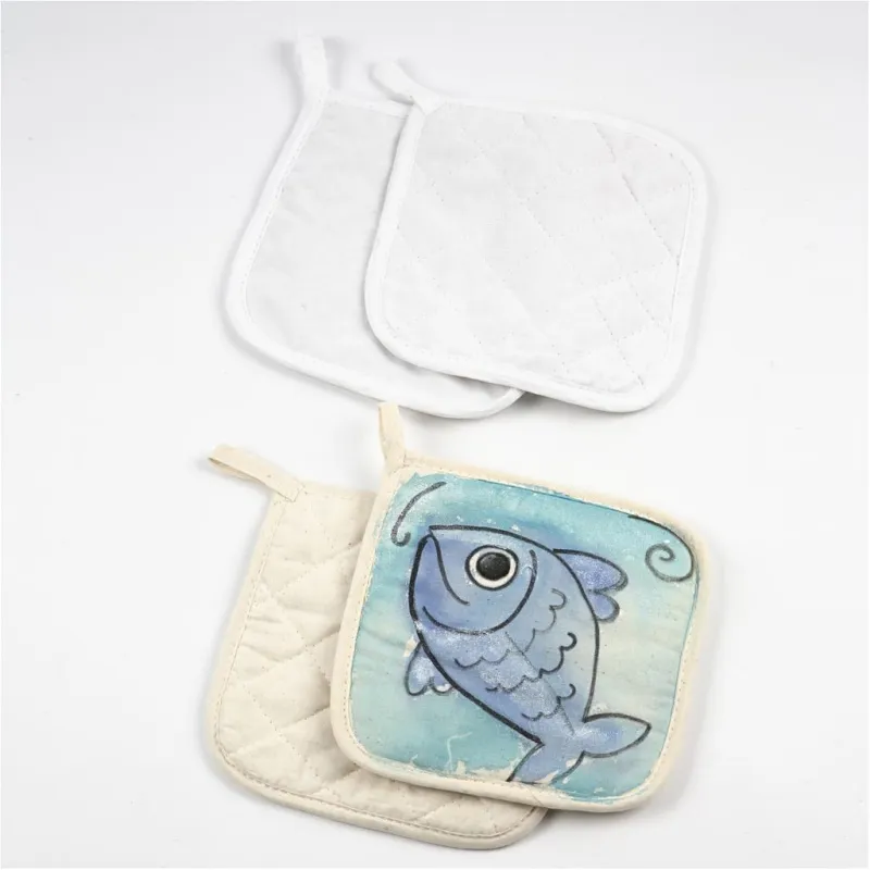Topflappen, Größe 20x20 cm, 115 g, Hellnatur, 4 Stk/ 1 Pck