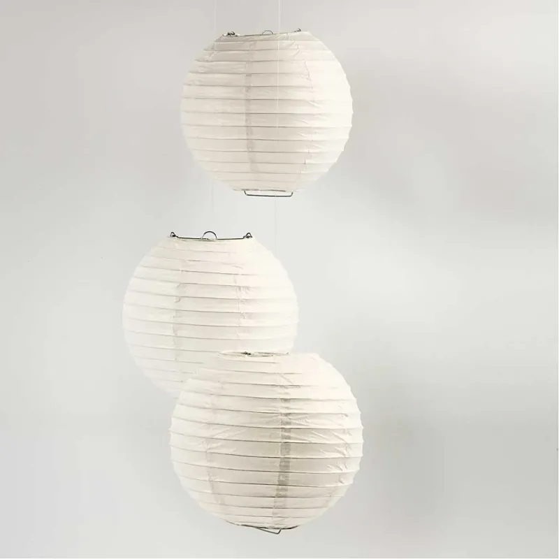 Reispapier-Lampe/-Lampion, Rund, D 20 cm, Weiß, 1 Stk