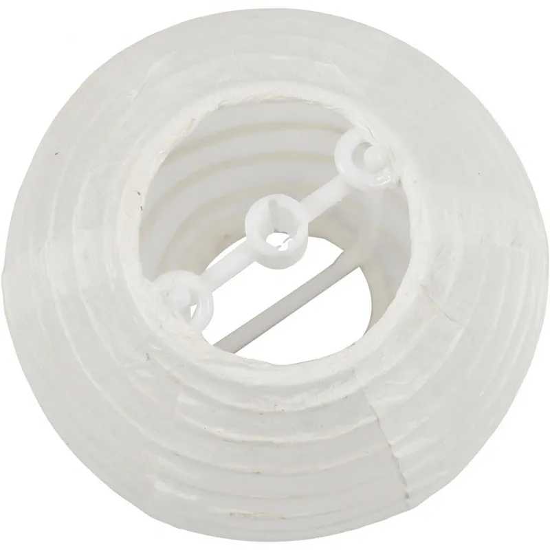 Papierlampion, Rund, D 7,5 cm, Weiß, 10 Stk/ 1 Pck
