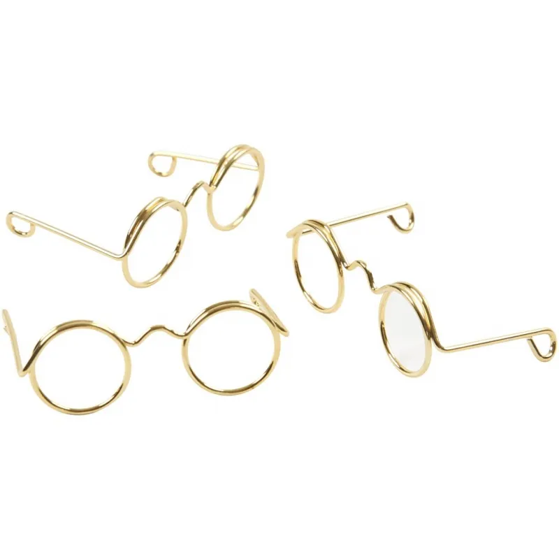 Brillen, B 35 mm, Lochgröße 13 mm, Gold, 10 Stk/ 1 Pck