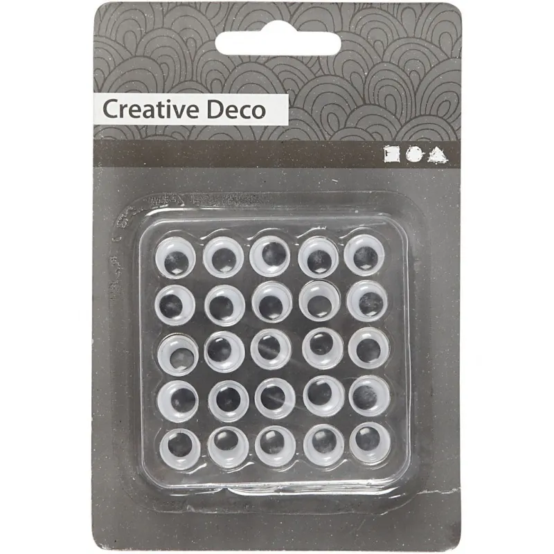 Wackelaugen, D 10 mm, 25 Stk/ 1 Pck