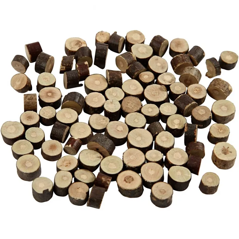 Holzscheiben-Mix, D 7-10 mm, Dicke 4-5 mm, 230 g/ 1 Pck