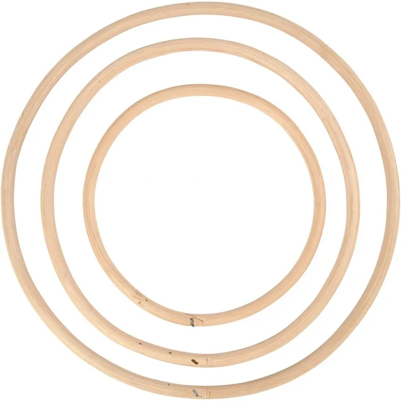 Bambusring, D 15,3+20,3+25,5 cm, 3 Stk/ 1 Set