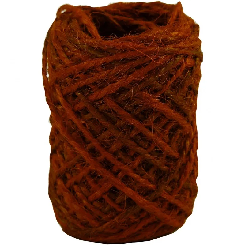 Naturhanf-Schnur, Dicke 1-2 mm, Rot, 30 m/ 1 Rolle