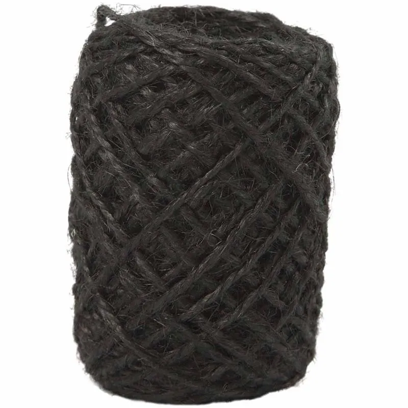 Naturhanf-Schnur, Dicke 1-2 mm, Schwarz, 30 m/ 1 Rolle