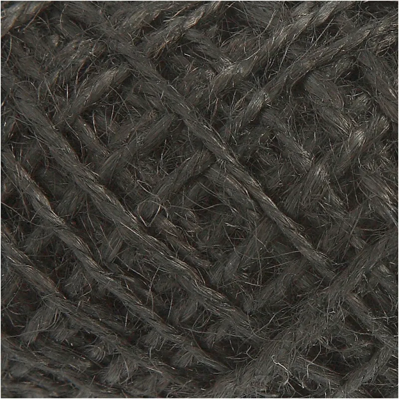Naturhanf-Schnur, Dicke 1-2 mm, Schwarz, 30 m/ 1 Rolle