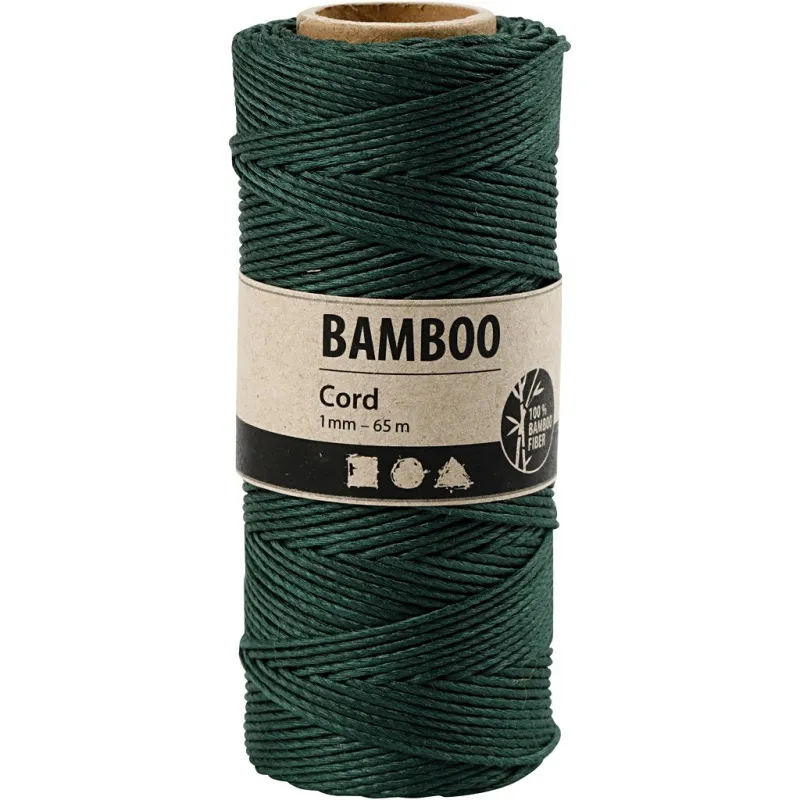Bambusschnur, Dicke 1 mm, Grün, 65 m/ 1 Rolle