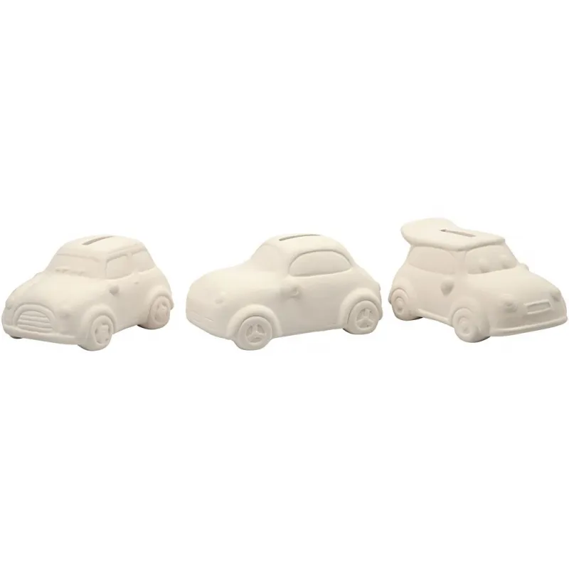 Spardosen Autos, H 5,5 cm, L 12,5 cm, B 7,8 cm, Weiß, 12 Stk/ 1 Pck