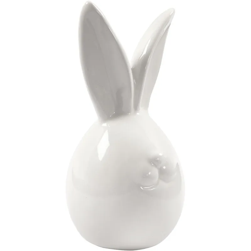 Hase, H 11,4 cm, D 5,5 cm, Weiß, 12 Stk/ 1 Pck