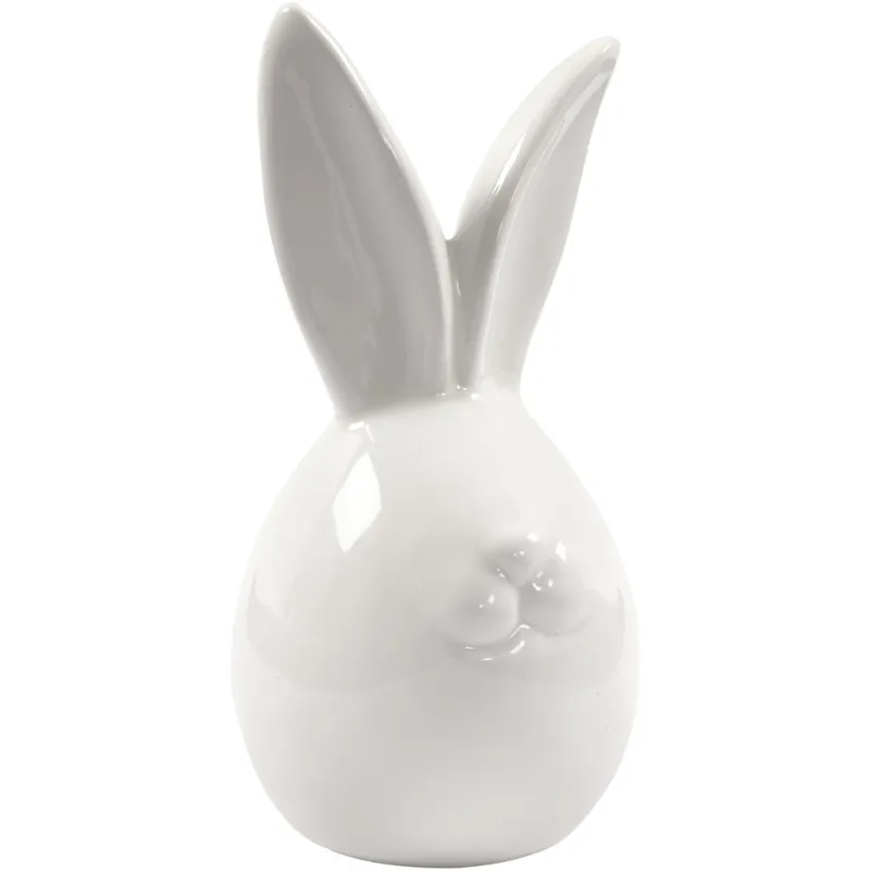 Hase, H 11,4 cm, D 5,5 cm, Weiß, 12 Stk/ 1 Pck