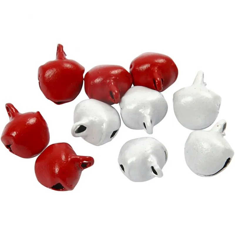 Glöckchen, D 8 mm, Rot/Weiß, 50 Stk/ 1 Pck