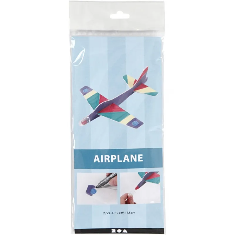 Flugzeug-Sortiment, L 19 cm, B 17,5 cm, Weiß, 2 Stk/ 1 Pck