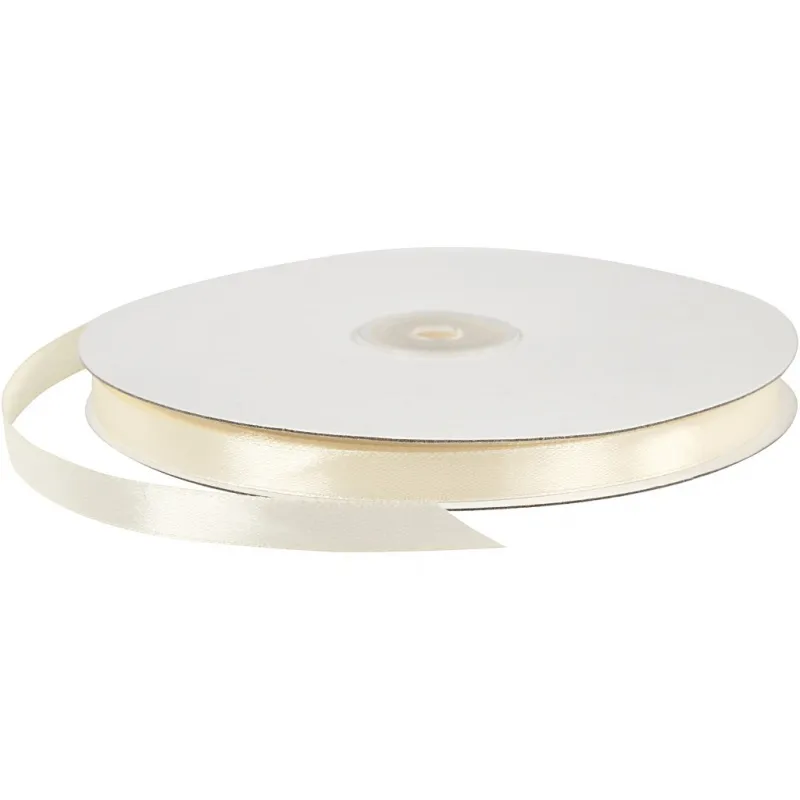 Satinband, B 10 mm, Naturweiß, 100 m/ 1 Rolle