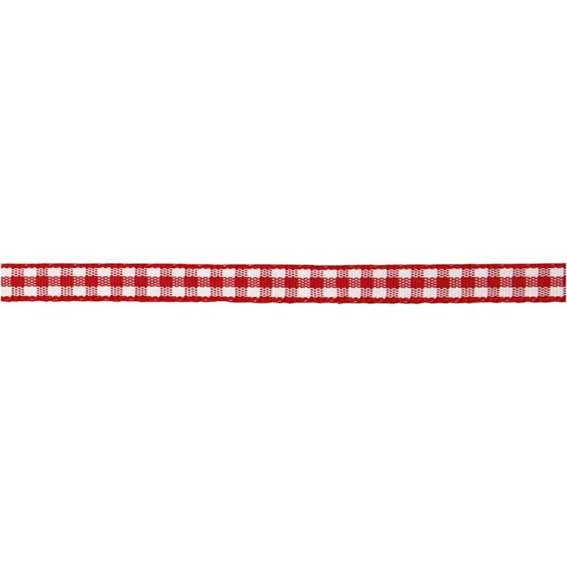 Karoband, B 6 mm, Rot/Weiß, 50 m/ 1 Rolle