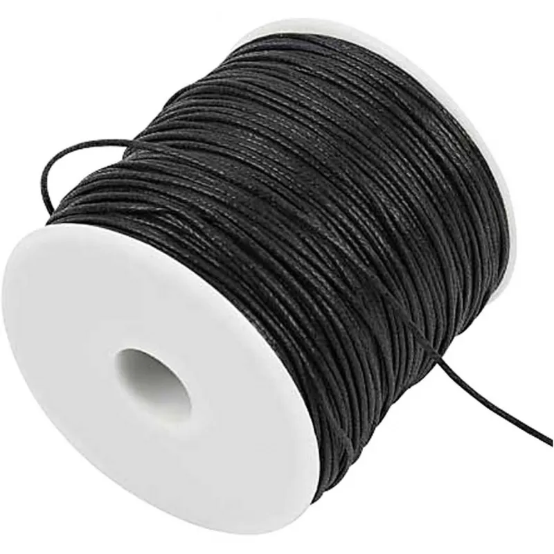 Baumwollschnur, Dicke 1 mm, Schwarz, 100 m/ 1 Pck