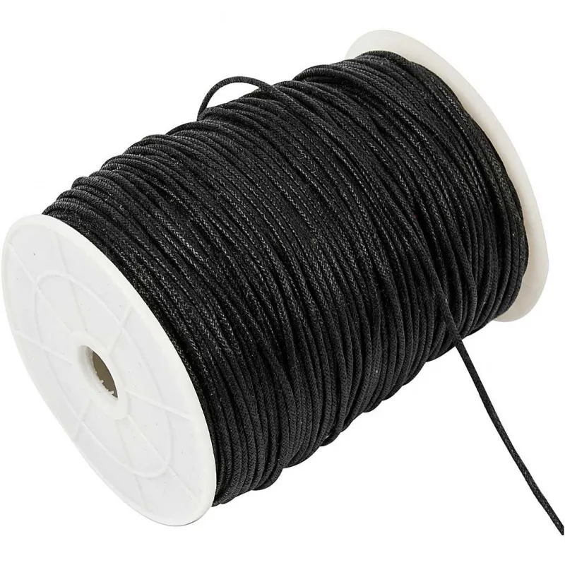 Baumwollschnur, Dicke 2 mm, Schwarz, 100 m/ 1 Pck