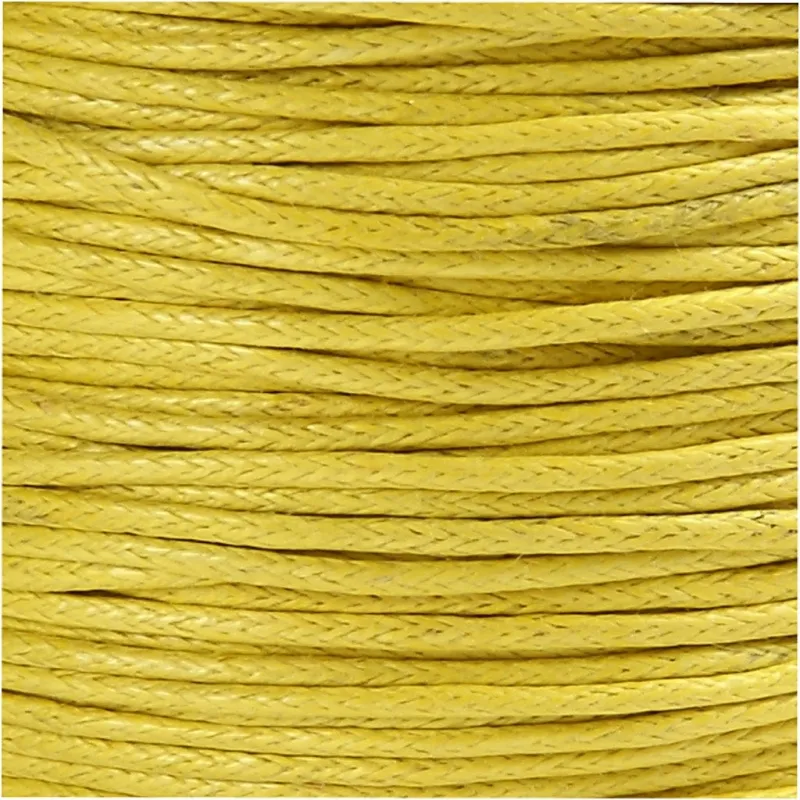 Baumwollschnur, Dicke 1 mm, gewachst, Gelb, 40 m/ 1 Rolle