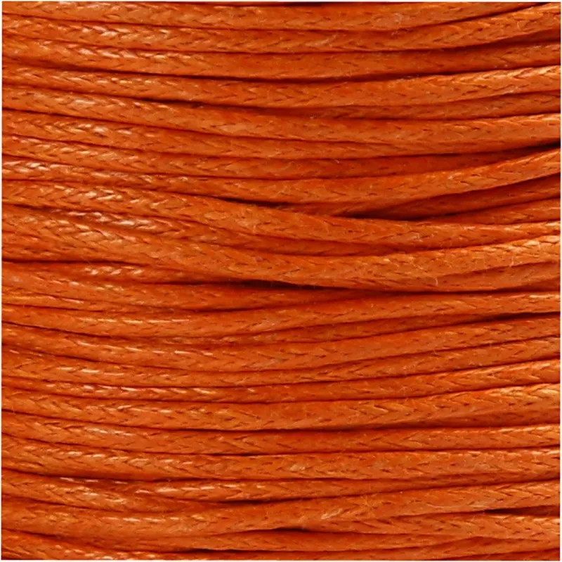 Baumwollschnur, Dicke 1 mm, gewachst, Orange, 40 m/ 1 Rolle
