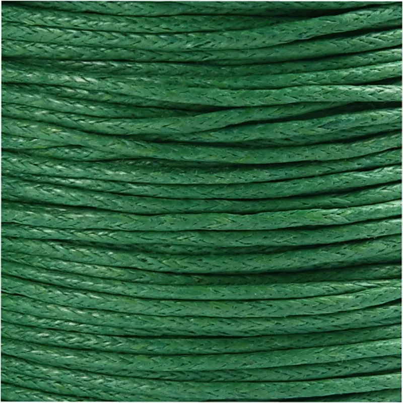 Baumwollschnur, Dicke 1 mm, gewachst, Grün, 40 m/ 1 Rolle
