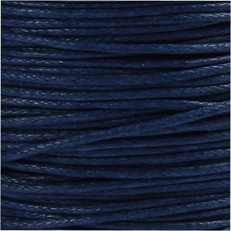 Baumwollschnur, Dicke 1 mm, gewachst, Blau, 40 m/ 1 Rolle