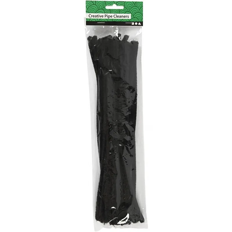 Pfeifenreiniger, L 30 cm, Dicke 9 mm, Schwarz, 25 Stk/ 1 Pck