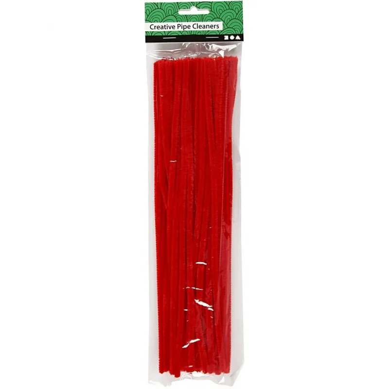 Pfeifenreiniger, L 30 cm, Dicke 6 mm, Rot, 50 Stk/ 1 Pck