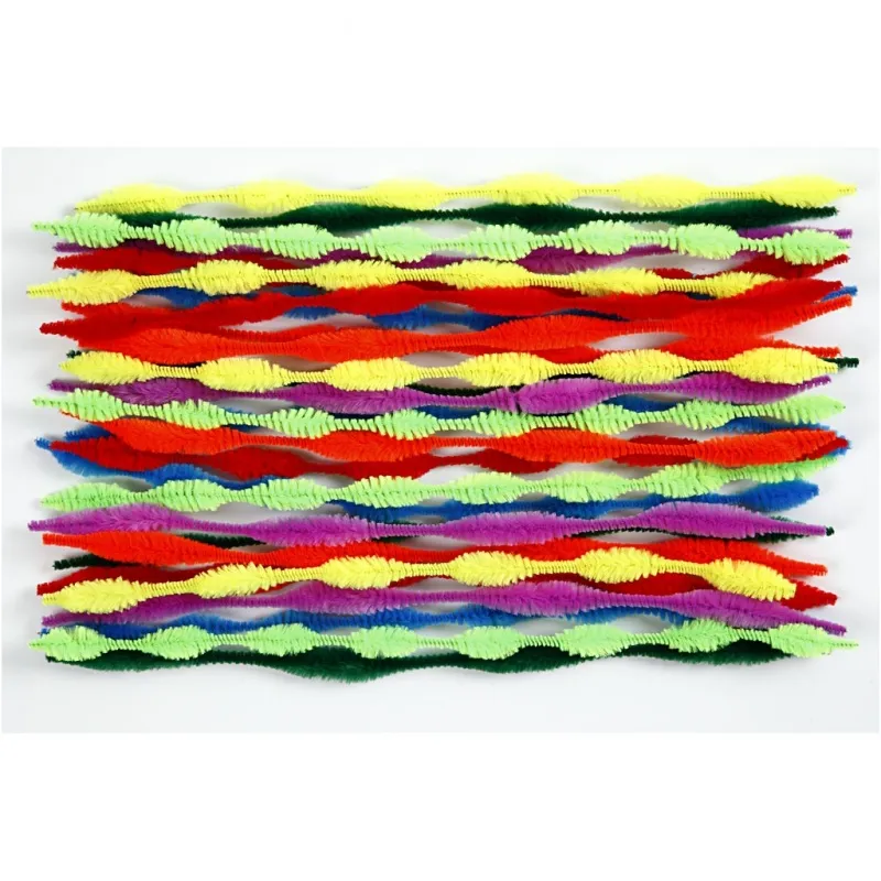 Pfeifenreiniger, Wellenform, L 30 cm, Dicke 5-12 mm, Sortierte Farben, 28 sort./ 1 Pck