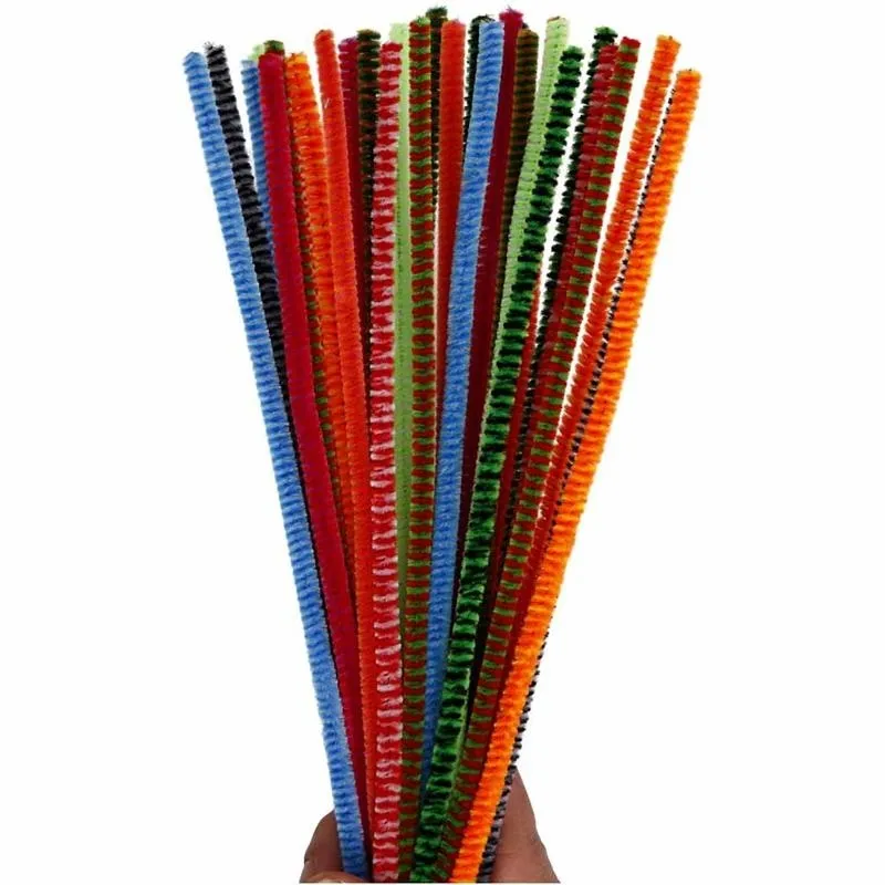 Pfeifenreiniger, gestreifter, L 30 cm, Dicke 6 mm, Sortierte Farben, 30 sort./ 1 Pck