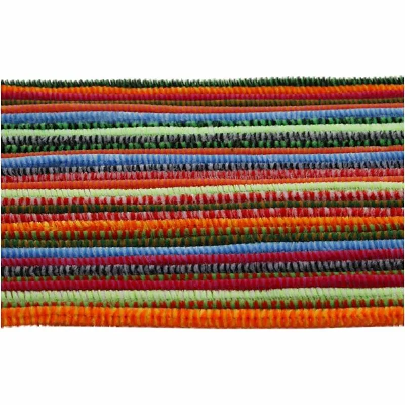 Pfeifenreiniger, gestreifter, L 30 cm, Dicke 6 mm, Sortierte Farben, 30 sort./ 1 Pck