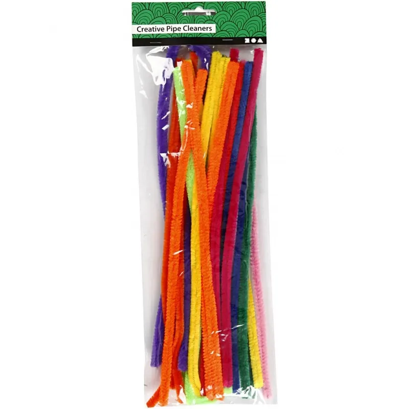 Pfeifenreiniger, L 30 cm, Dicke 6 mm, Sortierte Farben, 50 sort./ 1 Pck