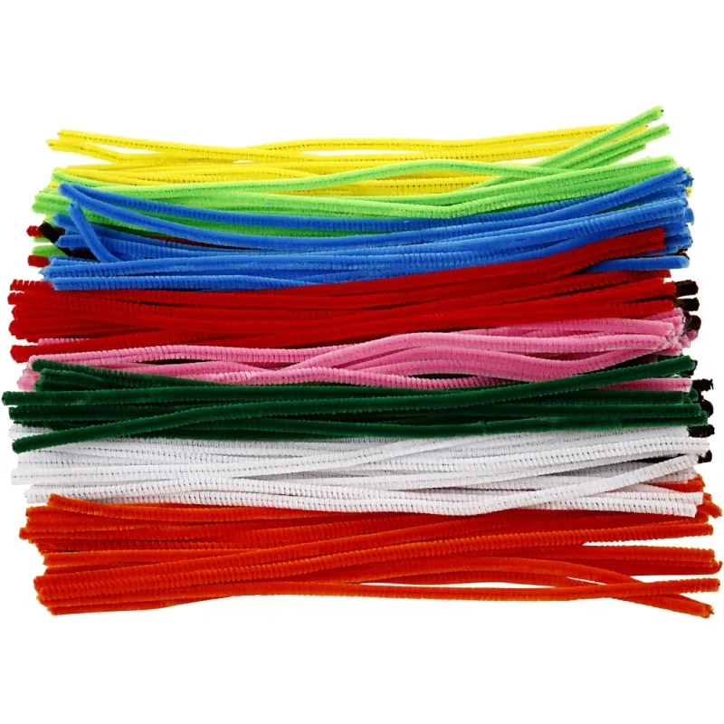Pfeifenreiniger, L 30 cm, Dicke 6 mm, Sortierte Farben, 200 sort./ 1 Pck