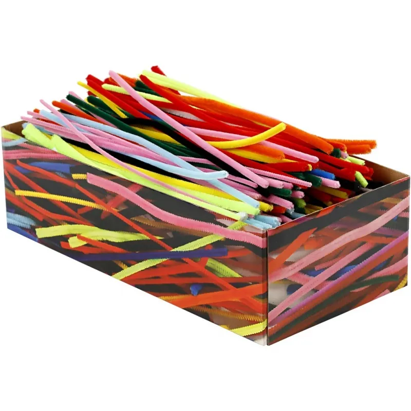Pfeifenreiniger, L 30 cm, Dicke 4+6+9 mm, Sortierte Farben, 700 sort./ 1 Pck