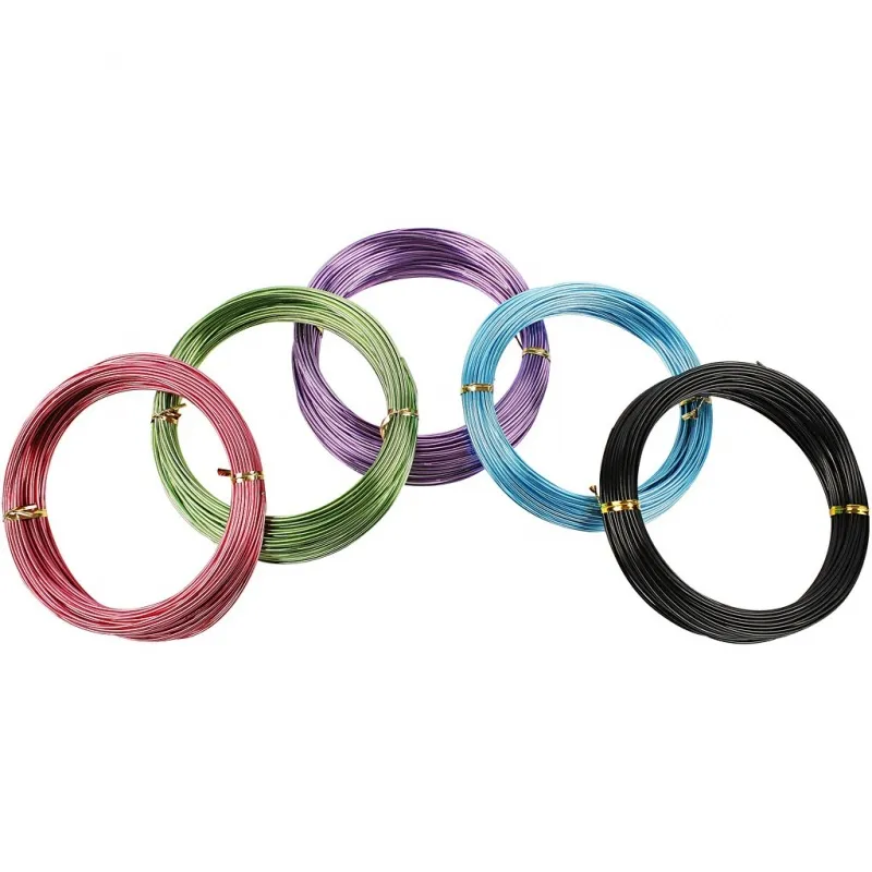 Aluminiumdraht, Dicke 1,5 mm, Sortierte Farben, 100 m, 5x20 m/ 1 Pck