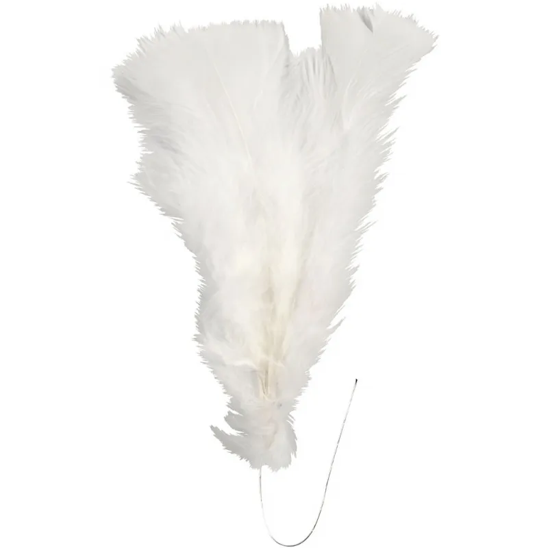 Federn, Größe 11-17 cm, Weiß, 18 Bündl./ 1 Pck