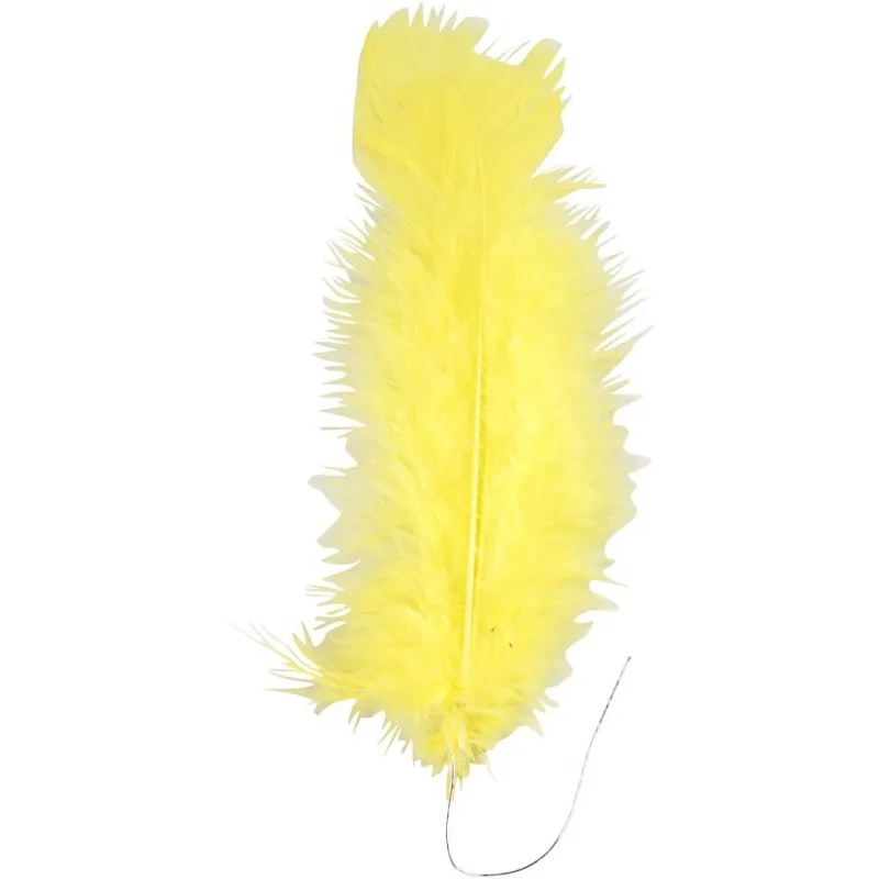 Federn, Größe 11-17 cm, Gelb, 18 Bündl./ 1 Pck