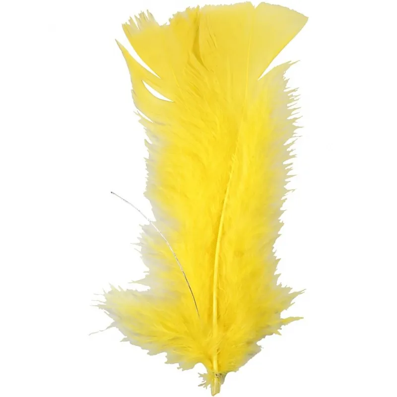 Federn, Größe 11-17 cm, Gelb, 18 Bündl./ 1 Pck