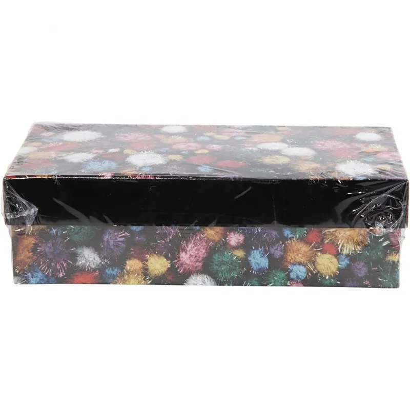 Glitzer-Pompons, D 15-40 mm, Glitter, ca. 400 Stk, Kräftige Farben, 300 g/ 1 Pck