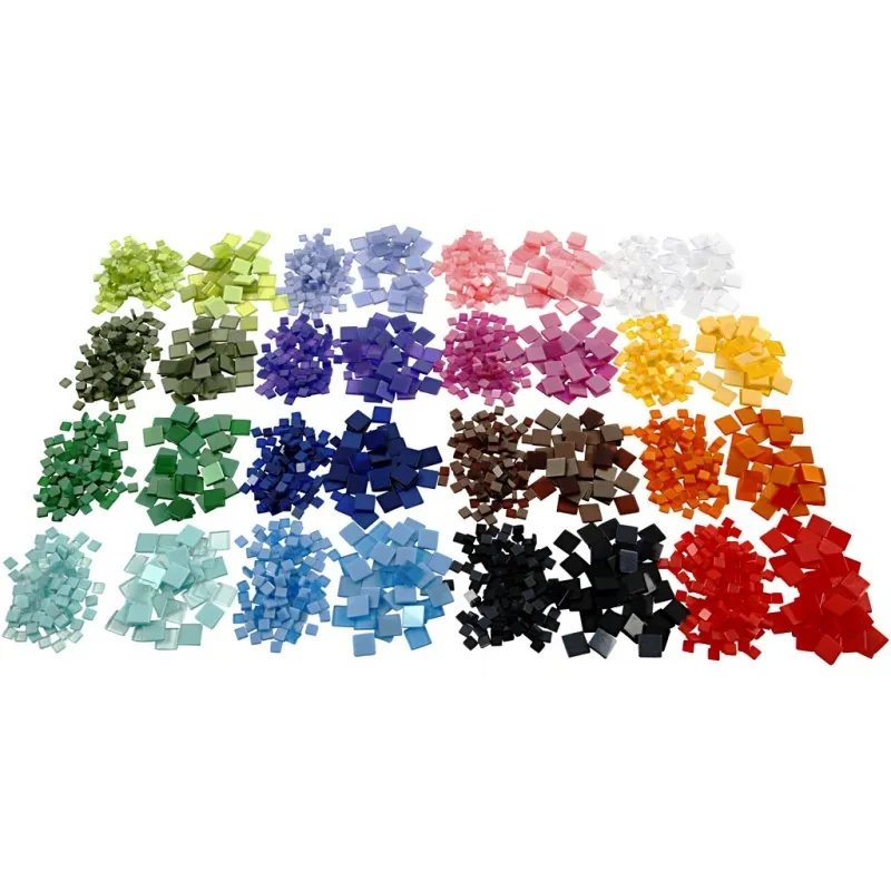 Mini-Mosaik, Größe 5x5+10x10 mm, Dicke 2 mm, 800 g, 32x25 g/ 1 Pck