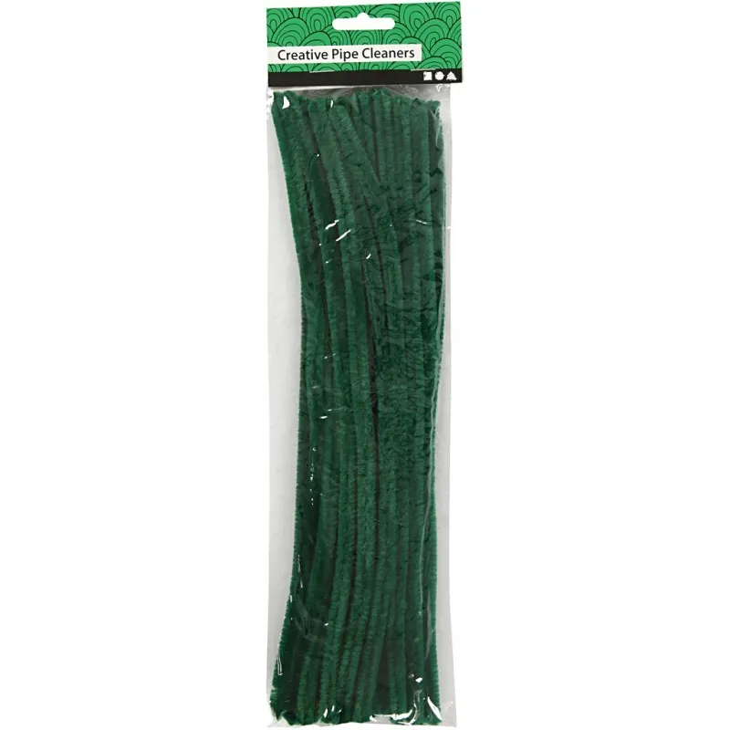 Pfeifenreiniger, L 30 cm, Dicke 9 mm, Dunkelgrün, 25 Stk/ 1 Pck