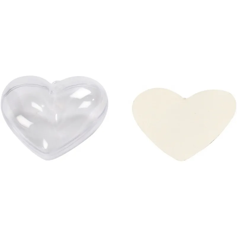 Deko-Herz, H 6,5 cm, Transparent, 10 Stk/ 1 Pck