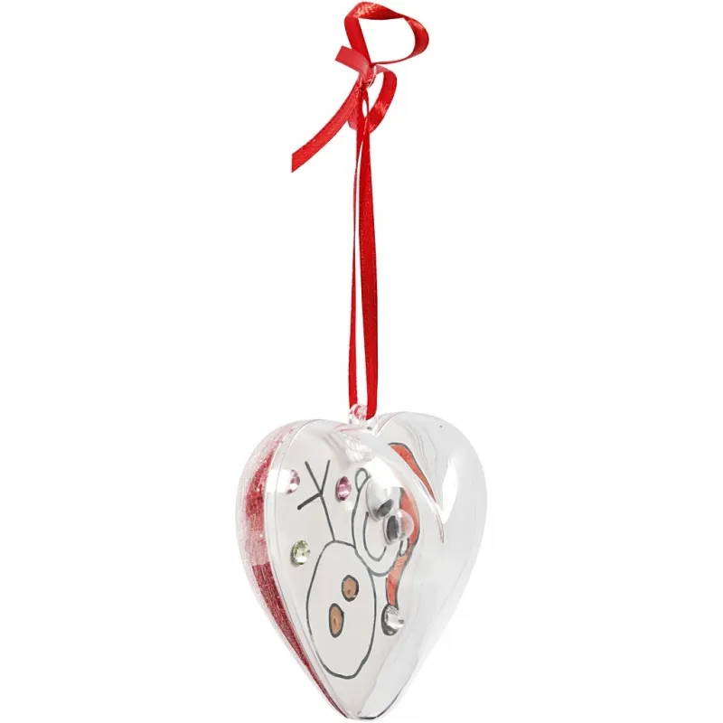 Deko-Herz, H 6,5 cm, Transparent, 10 Stk/ 1 Pck