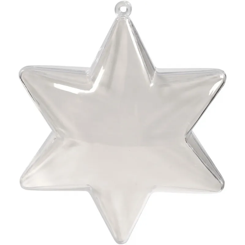 Stern-Anhänger, H 10 cm, Transparent, 5 Stk/ 1 Pck