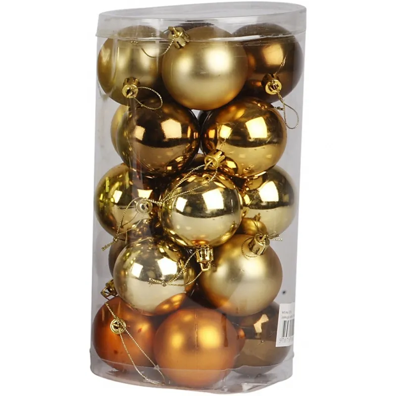 Weihnachtskugeln, D 6 cm, Golden, 20 Stk/ 1 Pck